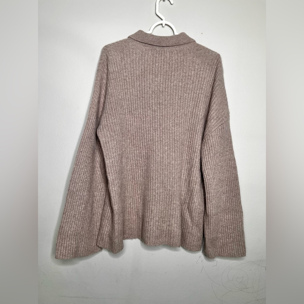 Reformation Fantino Cashmere Collared Cardigan Pullover Sweater Size Large - Picture 5 of 7
